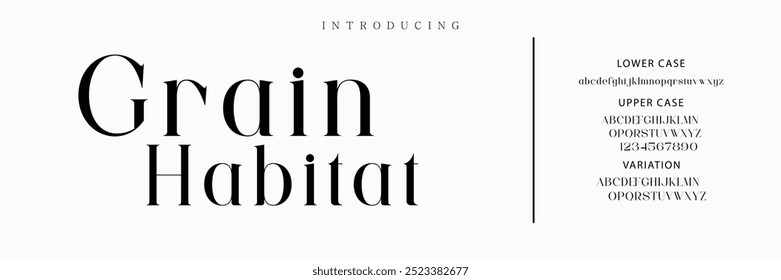 Elegant Font Uppercase Lowercase and Number. Classic Lettering Minimal Fashion Designs. Typography modern serif fonts regular decorative vintage concept. vector illustration