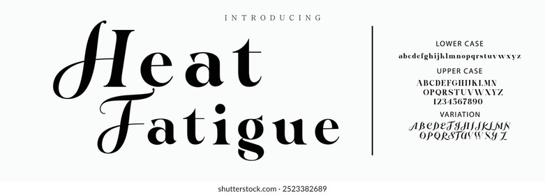 Elegant Font Uppercase Lowercase and Number. Classic Lettering Minimal Fashion Designs. Typography modern serif fonts regular decorative vintage concept. vector illustration