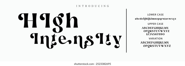 Letra elegante maiúscula minúscula e número. Clássico Lettering minimal Fashion Designs. Tipografia modernas fontes serif conceito vintage decorativo regular. ilustração vetorial