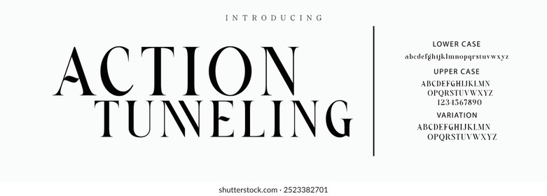 Elegant Font Uppercase Lowercase and Number. Classic Lettering Minimal Fashion Designs. Typography modern serif fonts regular decorative vintage concept. vector illustration