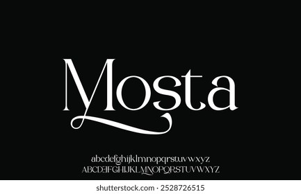 Elegant Font Uppercase Lowercase Number And Ampersand. Classic Lettering Minimal Fashion Designs. Typography modern serif fonts regular decorative vintage concept. vector illustration