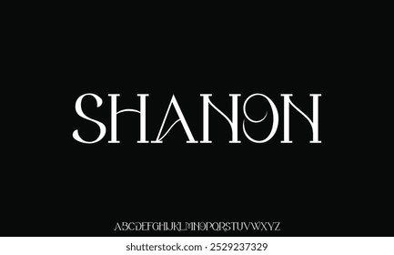 Letra Elegante Maiúscula Minúscula E Número. Clássico Lettering minimal Fashion Designs. Tipografia modernas fontes serif conceito vintage decorativo regular. ilustração vetorial