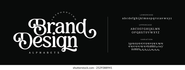 Elegant Font Uppercase Lowercase and Number. Classic Lettering Minimal Fashion Designs. Typography modern serif fonts regular decorative vintage vector illustration