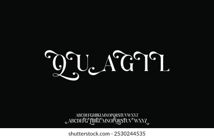 Letra elegante maiúscula minúscula e número. Clássico Lettering minimal Fashion Designs. Tipografia moderna Serif fontes conceito vintage decorativo regular. ilustração vetorial