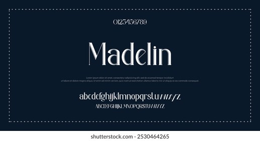 Elegant Font Uppercase Lowercase and Number. wedding font, Classic Lettering Minimal Fashion Designs. Typography modern serif fonts regular decorative vintage concept. vector illustration