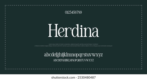 Elegant Font Uppercase Lowercase and Number. wedding font, Classic Lettering Minimal Fashion Designs. Typography modern serif fonts regular decorative vintage concept. vector illustration