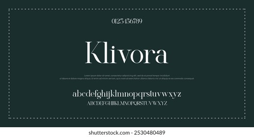 Elegant Font Uppercase Lowercase and Number. wedding font, Classic Lettering Minimal Fashion Designs. Typography modern serif fonts regular decorative vintage concept. vector illustration