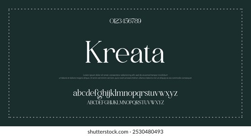 Elegant Font Uppercase Lowercase and Number. wedding font, Classic Lettering Minimal Fashion Designs. Typography modern serif fonts regular decorative vintage concept. vector illustration