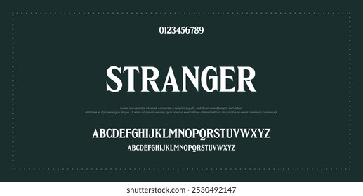 Letra Elegante Maiúscula Minúscula E Número. Clássico Lettering minimal Fashion Designs. Tipografia modernas fontes serif conceito vintage decorativo regular. ilustração vetorial