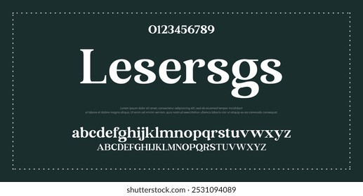 Fonte elegante maiúscula minúscula e número. fonte casamento, Classic Lettering minimal Fashion Designs. Tipografia modernas fontes serif conceito vintage decorativo regular. ilustração vetorial