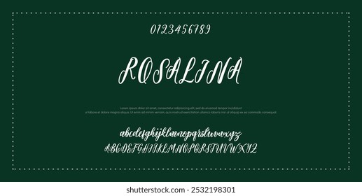 Elegant Font Uppercase Lowercase And Number. Classic Lettering Minimal Fashion Designs. Typography modern serif fonts regular decorative vintage concept. vector illustration
