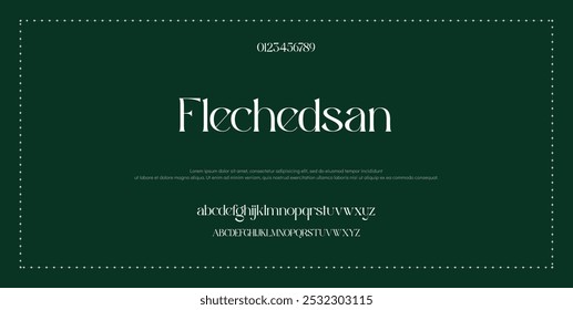 Elegant Font Uppercase Lowercase And Number. Classic Lettering Minimal Fashion Designs. Typography modern serif fonts regular decorative vintage concept. vector illustration