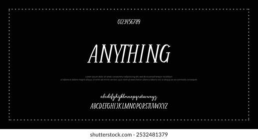 Letra Elegante Maiúscula Minúscula E Número. Clássico Lettering minimal Fashion Designs. Tipografia modernas fontes serif conceito vintage decorativo regular. ilustração vetorial