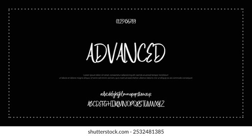 Letra Elegante Maiúscula Minúscula E Número. Clássico Lettering minimal Fashion Designs. Tipografia modernas fontes serif conceito vintage decorativo regular. ilustração vetorial