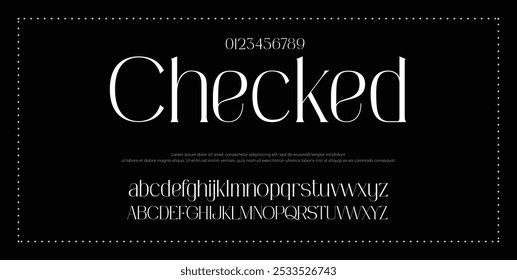 Letra Elegante Maiúscula Minúscula E Número. Clássico Lettering minimal Fashion Designs. Tipografia modernas fontes serif conceito vintage decorativo regular. ilustração vetorial