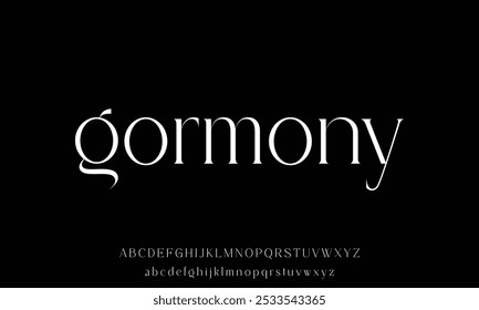 Letra Elegante Maiúscula Minúscula E Número. Clássico Lettering minimal Fashion Designs. Tipografia modernas fontes serif conceito vintage decorativo regular. ilustração vetorial