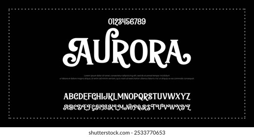 Fuente Elegante Mayúsculas Y Minúsculas Y Número. Diseños de moda minimalistas con letras clásicas. Tipografía moderna serif Fuentes concepto vintage decorativo regular. Ilustración vectorial