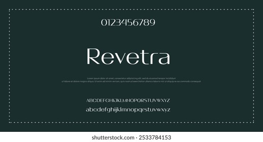 Fuente elegante mayúscula y número. fuente de la boda, letras clásicas Diseños de moda minimalistas. Tipografía moderna serif Fuentes concepto vintage decorativo regular. Ilustración vectorial