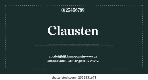 Elegant Font Uppercase Lowercase Number And Ampersand. Classic Lettering Minimal Fashion Designs. Typography modern serif fonts regular decorative vintage concept. vector illustration