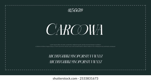 Elegant Font Uppercase Lowercase Number And Ampersand. Classic Lettering Minimal Fashion Designs. Typography modern serif fonts regular decorative vintage concept. vector illustration