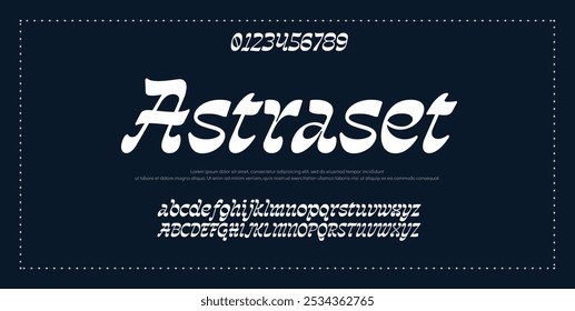 Letra Elegante Maiúscula Minúscula E Número. Clássico Lettering minimal Fashion Designs. Tipografia modernas fontes serif conceito vintage decorativo regular. ilustração vetorial