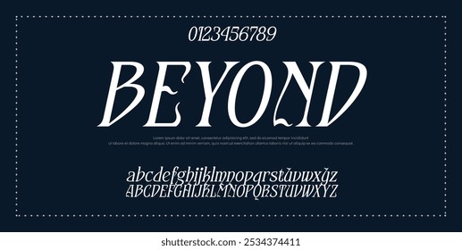 Elegant Font Uppercase Lowercase and Number. wedding font, Classic Lettering Minimal Fashion Designs. Typography modern serif fonts regular decorative vintage concept. vector illustration