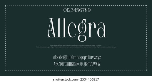 Elegant Font Uppercase Lowercase And Number. Classic Lettering Minimal Fashion Designs. Typography modern serif fonts regular decorative vintage concept. vector illustration