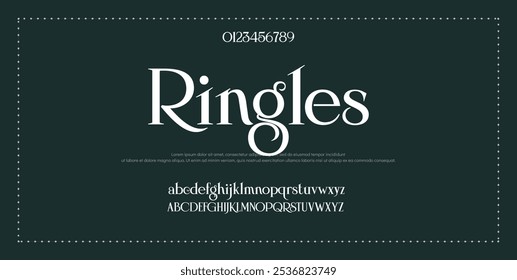 Elegant Font Uppercase Lowercase And Number. Classic Lettering Minimal Fashion Designs. Typography modern serif fonts regular decorative vintage concept. vector illustration