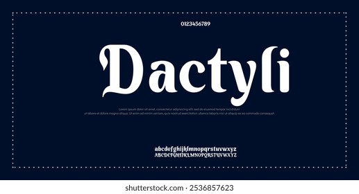 Elegant Font Uppercase Lowercase And Number. Classic Lettering Minimal Fashion Designs. Typography modern serif fonts regular decorative vintage concept. vector illustration