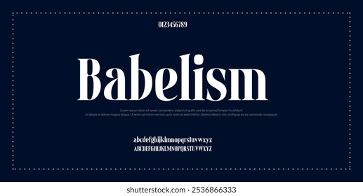 Fonte elegante maiúscula minúscula e número. fonte casamento, Classic Lettering minimal Fashion Designs. Tipografia modernas fontes serif conceito vintage decorativo regular. ilustração vetorial