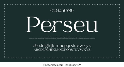 Elegant Font Uppercase Lowercase and Number. Classic Lettering Minimal Fashion Designs. Typography modern serif fonts regular decorative vintage concept. vector illustration