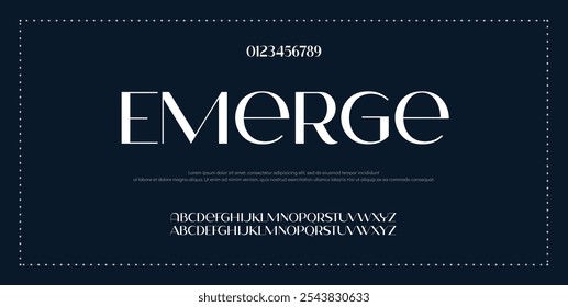 Elegant Font Uppercase Lowercase and Number. Classic Lettering Minimal Fashion Designs. Typography modern serif fonts regular decorative vintage concept.