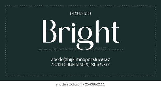 Elegant Font Uppercase Lowercase Number And Ampersand. Classic Lettering Minimal Fashion Designs. Typography modern serif fonts regular decorative vintage concept. vector illustration