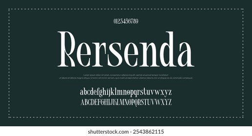 Elegant Font Uppercase Lowercase Number And Ampersand. Classic Lettering Minimal Fashion Designs. Typography modern serif fonts regular decorative vintage concept. vector illustration