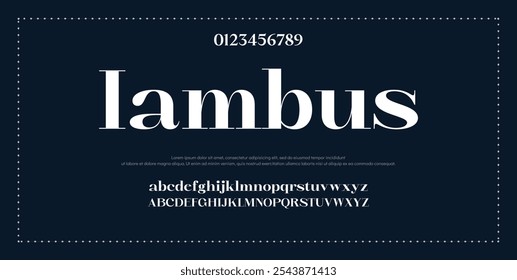 Elegant Font Uppercase Lowercase and Number. Classic Lettering Minimal Fashion Designs. Typography modern serif fonts regular decorative vintage concept. vector illustration