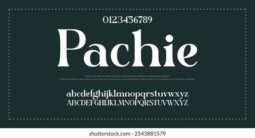 Elegant Font Uppercase Lowercase and Number. Classic Lettering Minimal Fashion Designs. Typography modern serif fonts regular decorative vintage concept. vector illustration