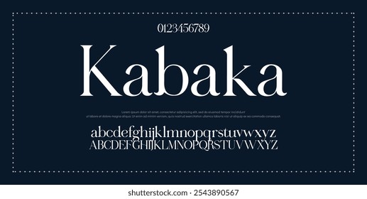 Elegant Font Uppercase Lowercase And Number. Classic Lettering Minimal Fashion Designs. Typography modern serif fonts regular decorative vintage concept. vector illustration