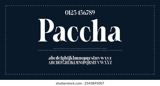 Elegant Font Uppercase Lowercase Number And Ampersand. Classic Lettering Minimal Fashion Designs. Typography modern serif fonts regular decorative vintage concept. vector illustration