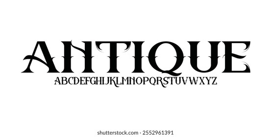 Elegant Font Uppercase Lowercase and Number. Classic Lettering Minimal Fashion Designs. Typography modern serif fonts regular decorative vintage concept. vector illustration
