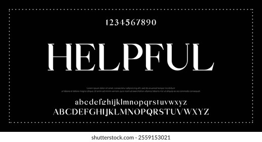 Elegant Font Uppercase Lowercase and Number. wedding font, Classic Lettering Minimal Fashion Designs. Typography modern serif fonts regular decorative vintage concept. vector illustration