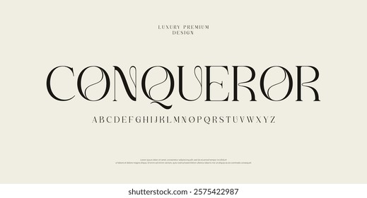 Elegant Font Uppercase Lowercase And Number. Classic Lettering Minimal Fashion Designs. Typography modern serif fonts regular decorative vintage concept. vector illustration