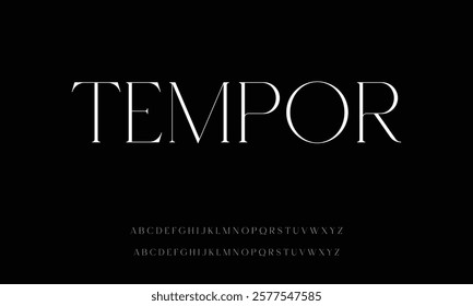 elegant Font Uppercase Lowercase and Number. Classic Lettering Minimal Fashion Designs. Typography modern serif fonts regular decorative vintage concept. vector illustration