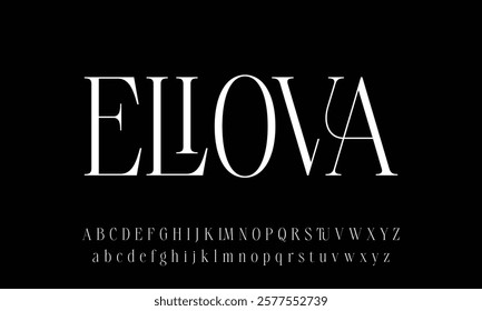 Elegant Font Uppercase Lowercase and Number. wedding font, Classic Lettering Minimal Fashion Designs. Typography modern serif fonts regular decorative vintage concept. vector illustration
