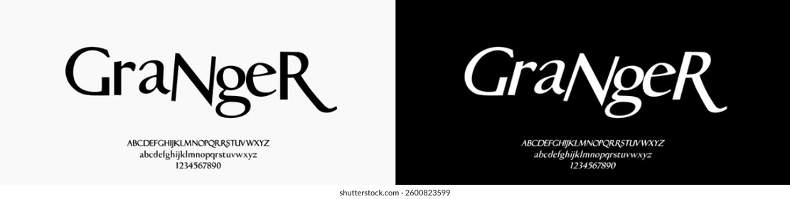 Elegant Font Uppercase Lowercase and Number. Classic Lettering Minimal Fashion Designs. Typography modern serif fonts regular decorative vintage concept. vector illustration