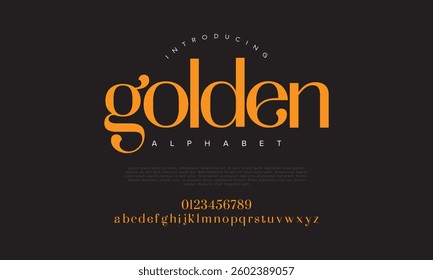 Elegant Font Uppercase Lowercase And Number. Classic Lettering Minimal Fashion Designs. Typography modern serif fonts regular decorative vintage concept. vector illustration