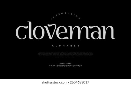 Elegant Font Uppercase Lowercase And Number. Classic Lettering Minimal Fashion Designs. Typography modern serif fonts regular decorative vintage concept. vector illustration