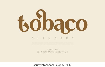 Elegant Font Uppercase Lowercase And Number. Classic Lettering Minimal Fashion Designs. Typography modern serif fonts regular decorative vintage concept. vector illustration