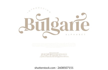 Elegant Font Uppercase Lowercase And Number. Classic Lettering Minimal Fashion Designs. Typography modern serif fonts regular decorative vintage concept. vector illustration
