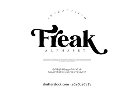 Elegant Font Uppercase Lowercase And Number. Classic Lettering Minimal Fashion Designs. Typography modern serif fonts regular decorative vintage concept. vector illustration
