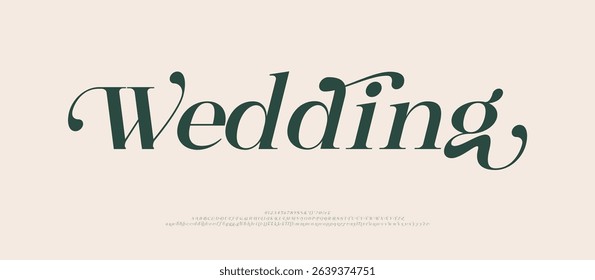 Elegant Font Uppercase Lowercase and Number. Classic Lettering Minimal Fashion Designs. Typography modern serif fonts italic decorative vintage vector illustration | Wedding Font Variation
